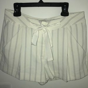 White and blue lined shorts